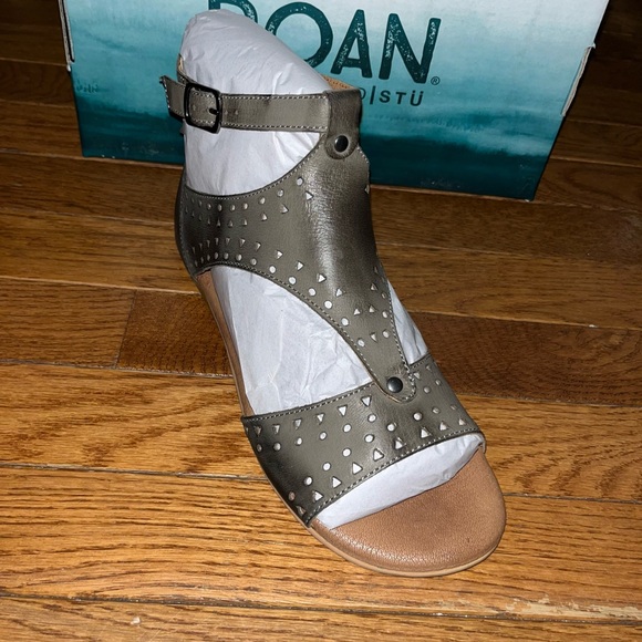 Roan by BED/STU Leather Kit Cut Out Bosco Gray Flat Sandals Women’s Size 7 - Picture 4 of 8